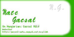 mate gacsal business card